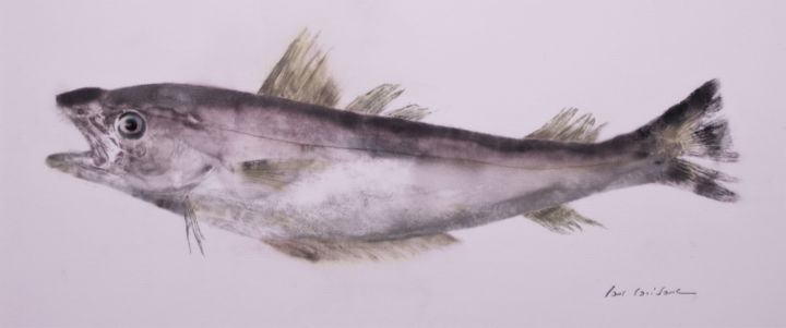 Peinture intitulée "Empreinte de merlan…" par Paul Loridant, Œuvre d'art originale, Autre