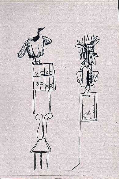 Zeichnungen mit dem Titel "Totems" von Paul Louis Van Den Bergh, Original-Kunstwerk