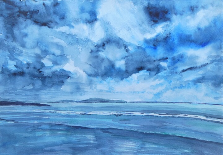 Malarstwo zatytułowany „Polynesian Skies 7” autorstwa Paul Mckee, Oryginalna praca, Akwarela