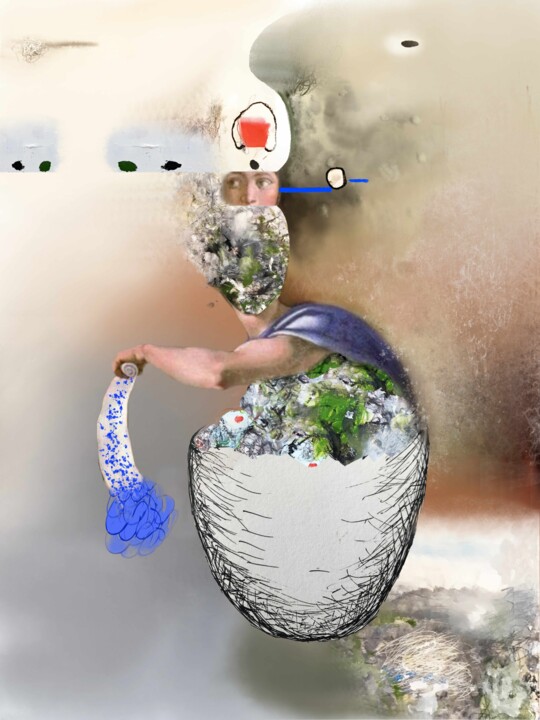 Digital Arts titled "Sibyl Hatches in Mi…" by Paul Minotto, Original Artwork, Digital Painting