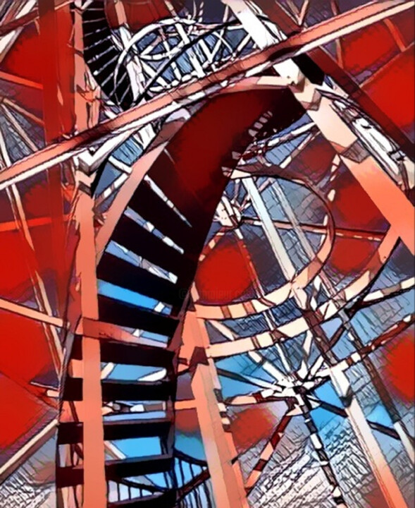 Arte digitale intitolato "stairway" da Paul Mullens, Opera d'arte originale