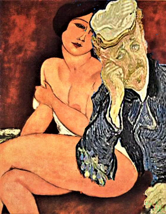 Arte digital titulada "Mondigliani meets v…" por Paul Mullens, Obra de arte original, Pintura Digital