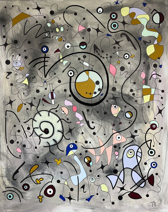 Pintura titulada "Nuit calme" por Paul Rodenbourg, Obra de arte original, Acrílico