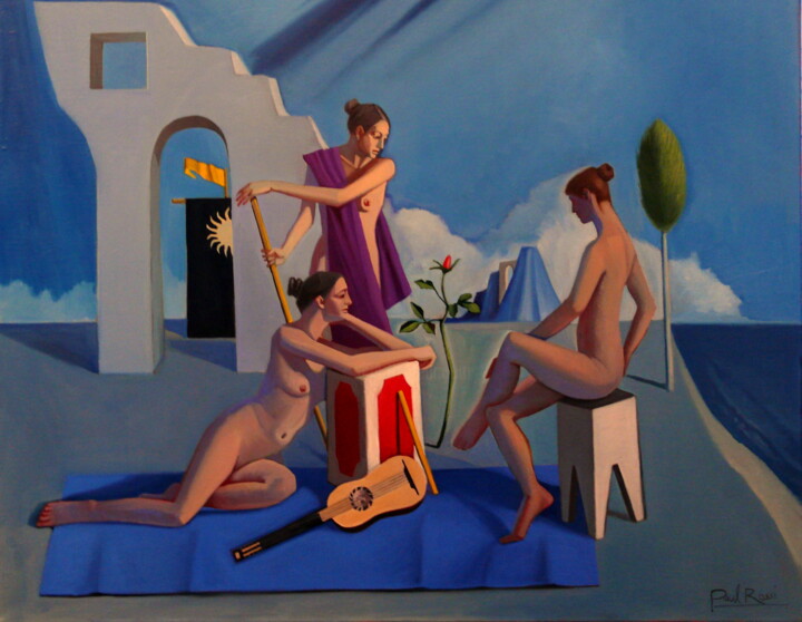 Peinture intitulée "Les Trois Grace II" par Paul Rossi, Œuvre d'art originale