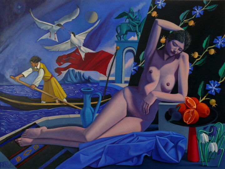 Painting titled "Ariadne On Naxos III" by Paul Rossi, Original Artwork, Oil