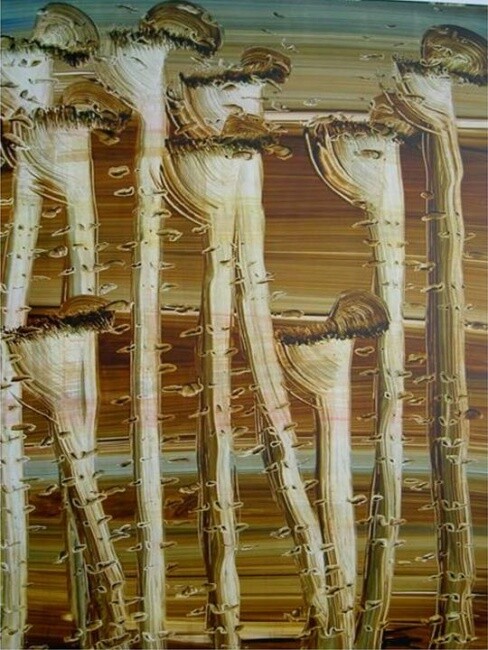 Pittura intitolato "CHAMPIGNONS INCERTA…" da Paul Sarrassat, Opera d'arte originale, Olio