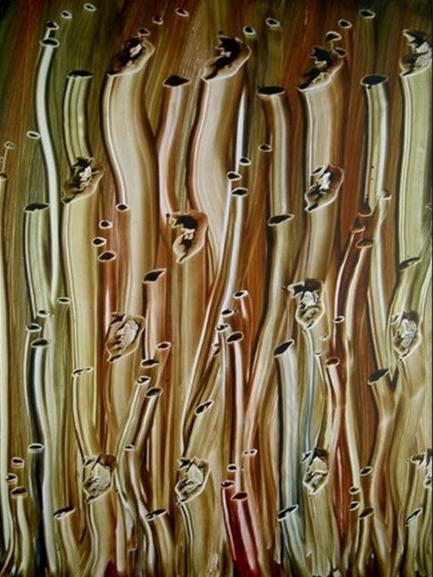 Painting titled "AQUATIQUE 5" by Paul Sarrassat, Original Artwork, Oil