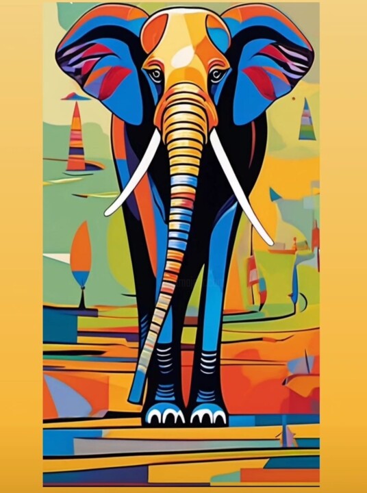 Картина под названием "Colorfull Fauna" - Paul Selow, Подлинное произведение искусства, Акрил