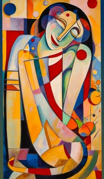Malerei mit dem Titel "Mona Lisa" von Paul Selow, Original-Kunstwerk, Acryl