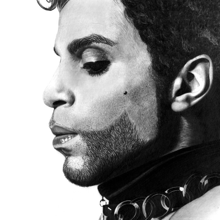 Drawing titled "Prince" by Paul Stowe, Original Artwork, Graphite
