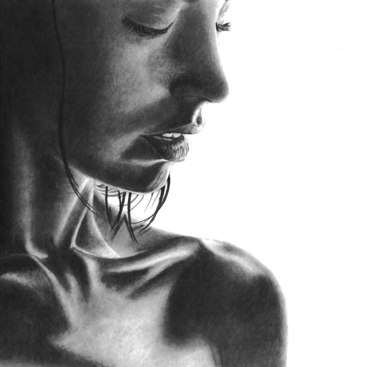 Drawing titled "In the Shadows" by Paul Stowe, Original Artwork, Pencil