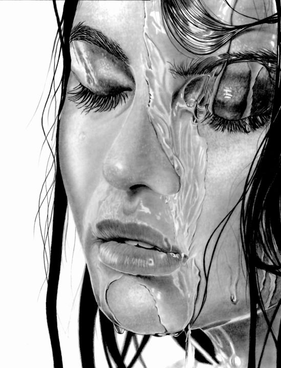 Drawing titled "Wet #18" by Paul Stowe, Original Artwork, Graphite