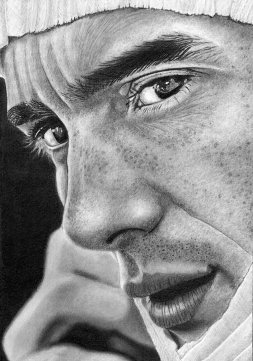 Drawing titled "Ayrton Senna" by Paul Stowe, Original Artwork, Graphite