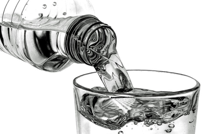 "Water Pour" başlıklı Resim Paul Stowe tarafından, Orijinal sanat, Grafit