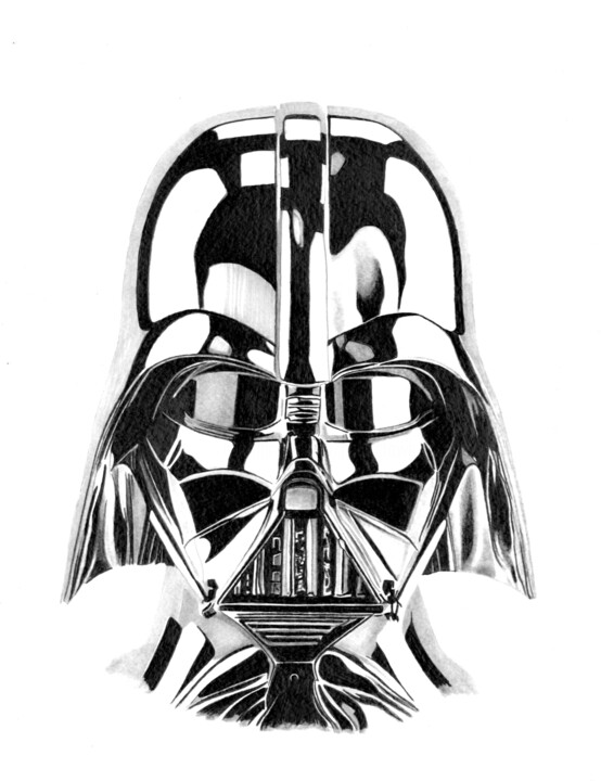Drawing titled "Darth Vader (Shiny!)" by Paul Stowe, Original Artwork, Graphite