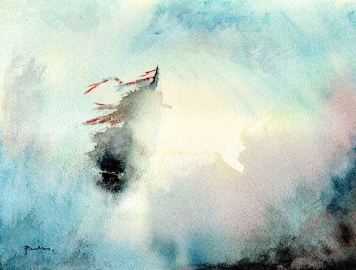 Painting titled "Heading for the Roc…" by Paul Taylor, Original Artwork, Watercolor