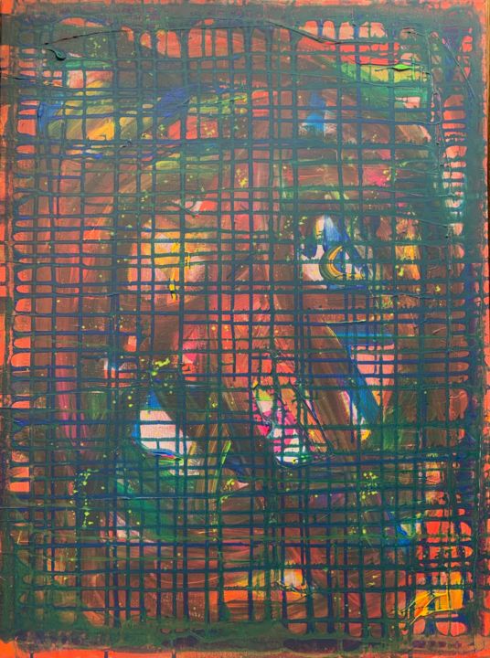 Ζωγραφική με τίτλο "pinocchio's jail" από Paul Yves Poumay, Αυθεντικά έργα τέχνης, Ακρυλικό