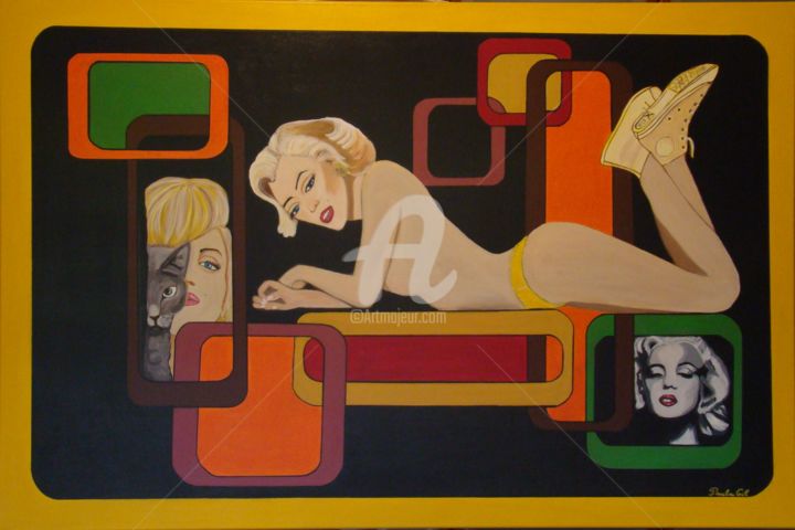 Картина под названием "« Muse d’inspiratio…" - Paula Gil, Подлинное произведение искусства, Акрил