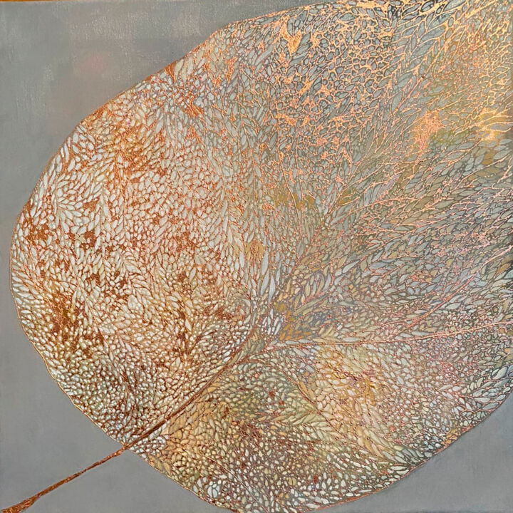 Peinture intitulée "Осенний лист" par Paula Karotkaya, Œuvre d'art originale, Huile