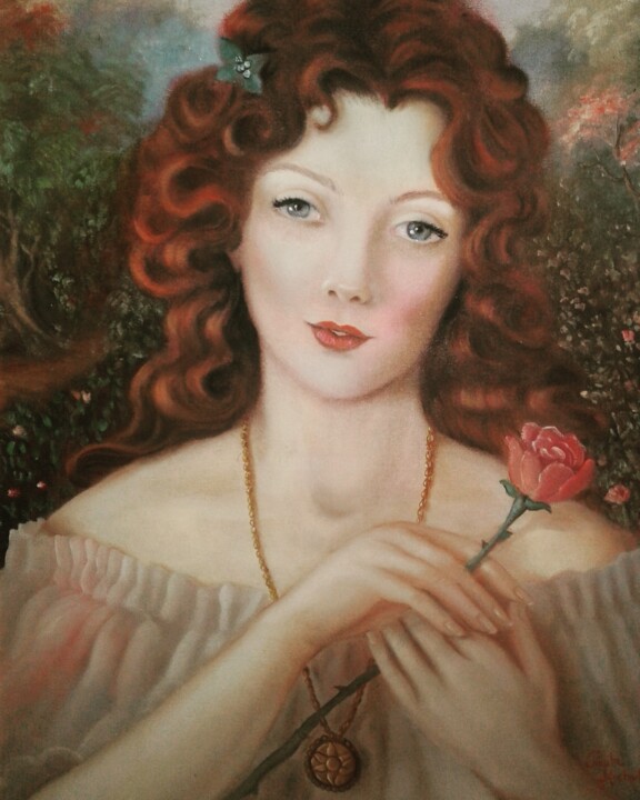 Pintura intitulada "Uma Flor Para o Mun…" por Paula Machado, Obras de arte originais, Óleo