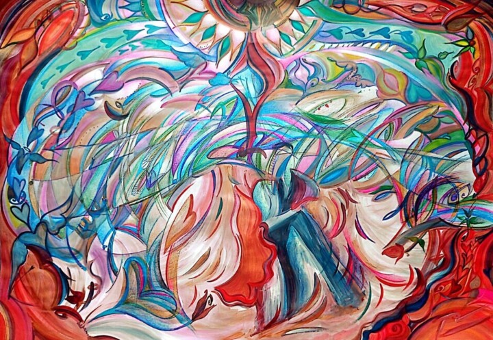 Peinture intitulée "Libertango" par Paula Reschini M, Œuvre d'art originale, Acrylique Monté sur Autre panneau rigide