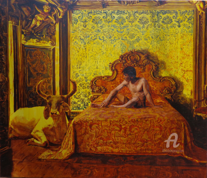 Pintura intitulada "Pesebre n°5" por Paula Solís Burgos, Obras de arte originais, Óleo