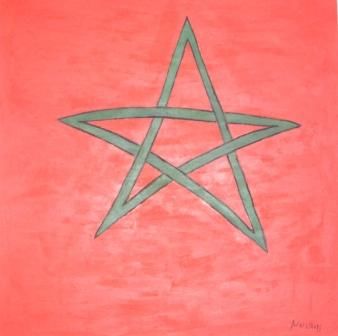 Painting titled "Bandera de Marruecos" by Paula Weiszkopf, Original Artwork