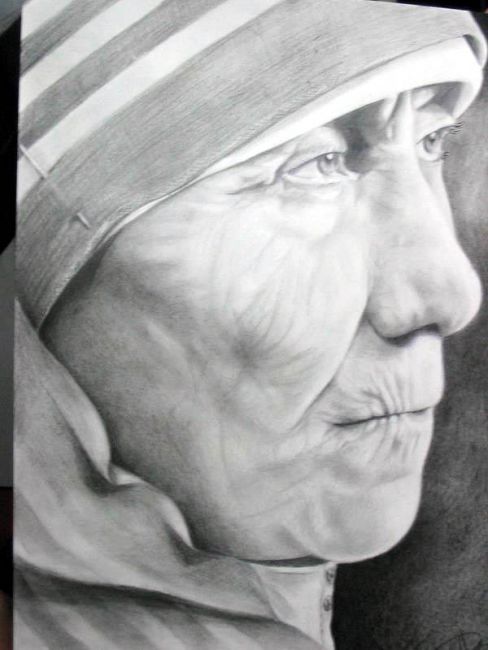 Desenho intitulada "madre teresa 1" por Paula Aguirre, Obras de arte originais, Outro