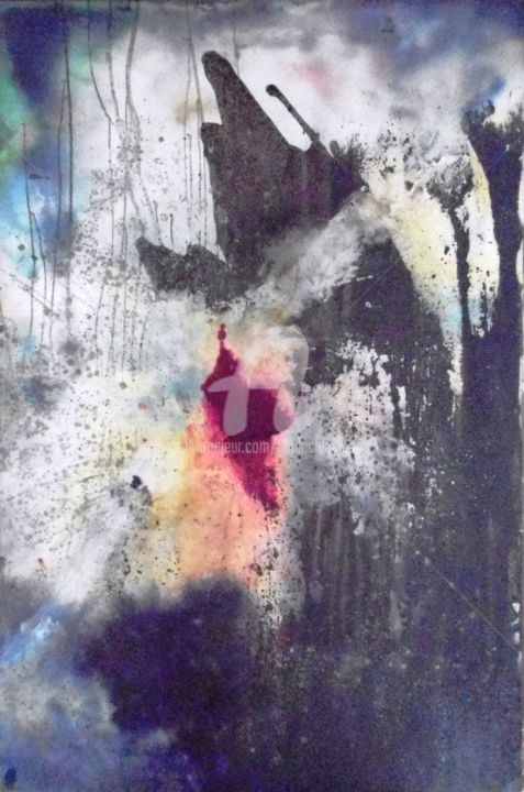 Peinture intitulée "INTRATERESTRES 9"le…" par Paula Clemence, Œuvre d'art originale,