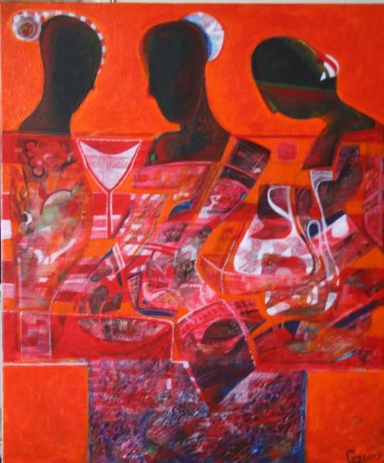 Painting titled "Composition" by Paula-Gina Baranovschi, Original Artwork, Acrylic