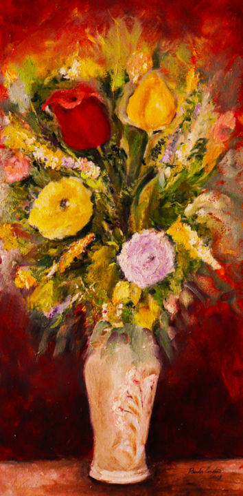 Pintura intitulada "Floral Trèhot" por Paula Leitão Baroseiro, Obras de arte originais, Óleo