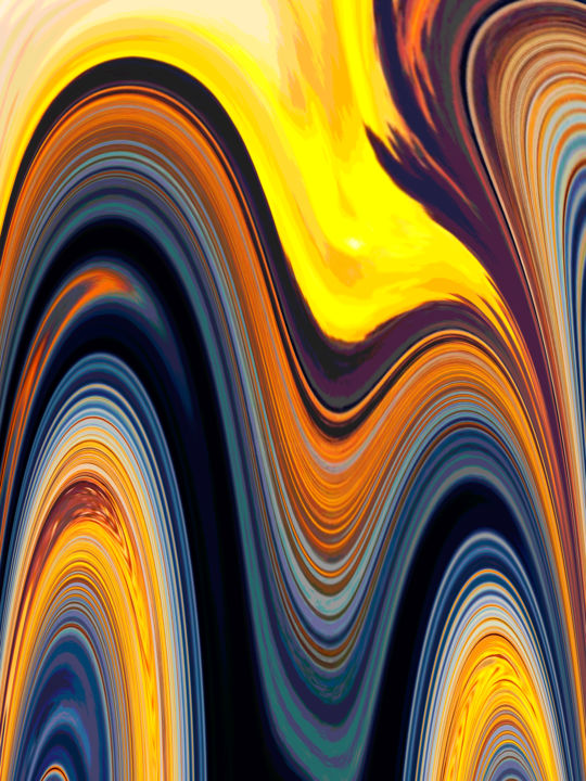 Digital Arts titled "Deep Ocean Sunrise" by Paul Amity, Original Artwork, 2D Digital Work