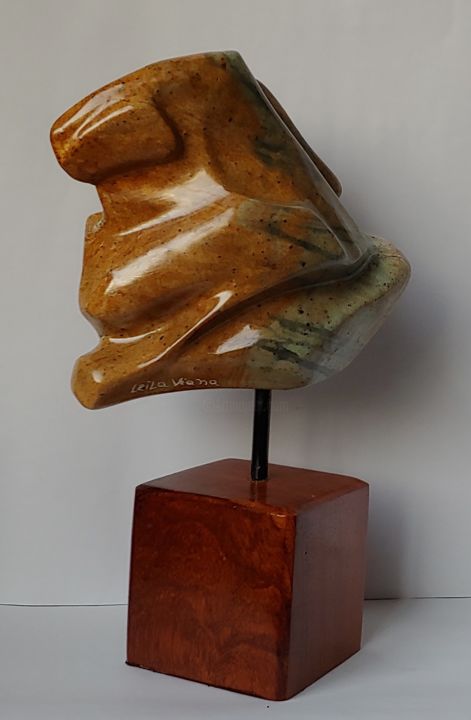 Sculpture titled "Abstrata 12" by Leila Viana, Original Artwork, Stone