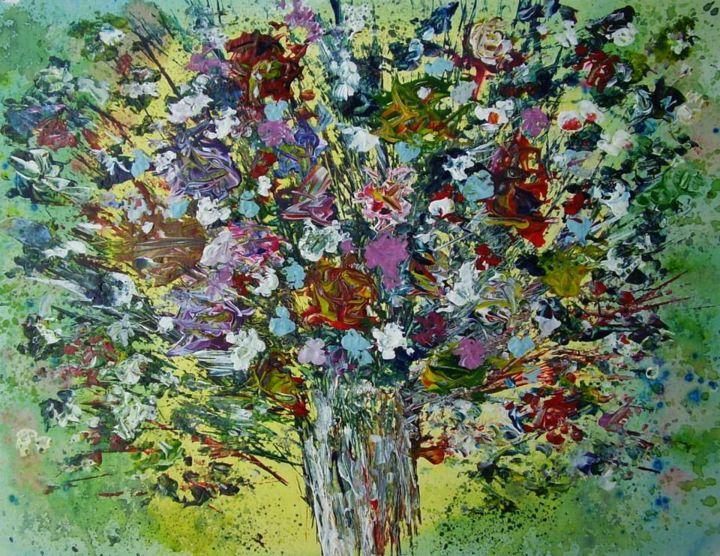 Schilderij getiteld "Free As A Flower" door Paul Berkholst, Origineel Kunstwerk, Acryl