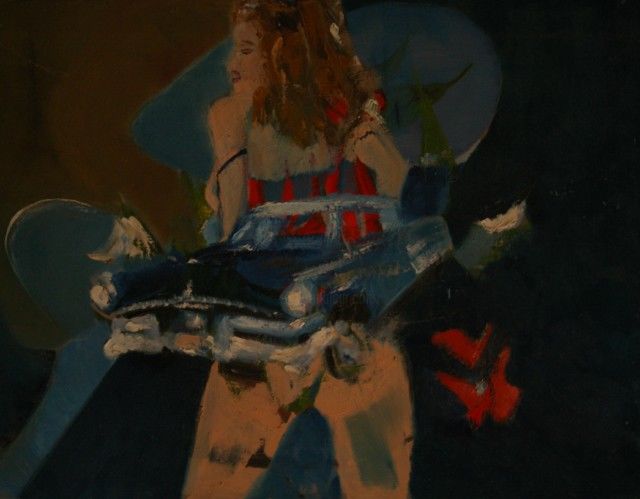 Pintura titulada "Buick bleue" por Paul Breugelmans, Obra de arte original