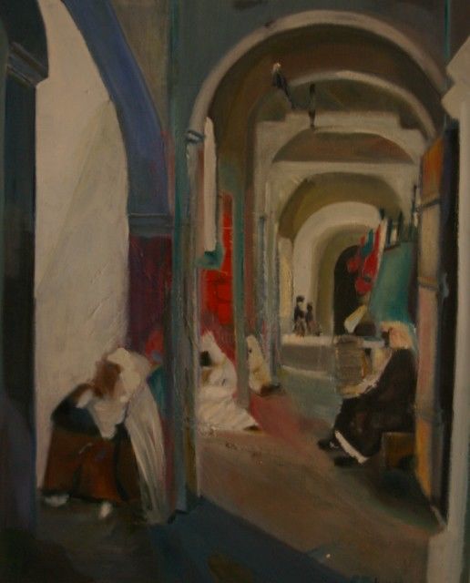 Painting titled "Sieste à El Oued" by Paul Breugelmans, Original Artwork