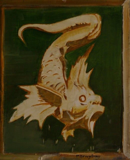 Painting titled "Poisson buffle" by Paul Breugelmans, Original Artwork