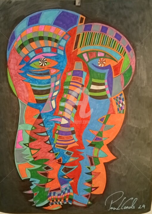 Peinture intitulée "Sad man" par Paulcards, Œuvre d'art originale, Acrylique Monté sur Châssis en bois