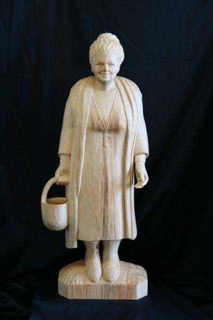 Sculpture titled "Catherine De Hueck…" by Paul Crochat, Original Artwork, Wood