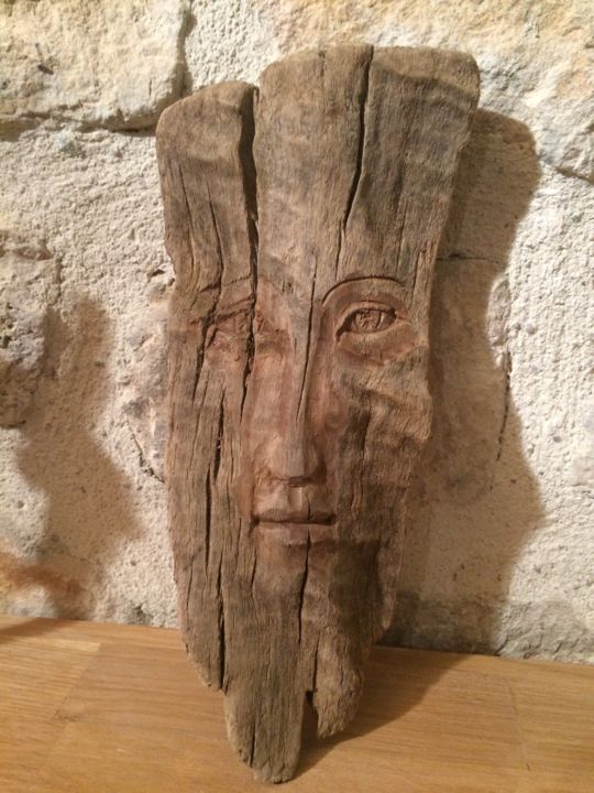 Sculpture titled "L'esprit de la forêt" by Paul Crochat, Original Artwork, Wood