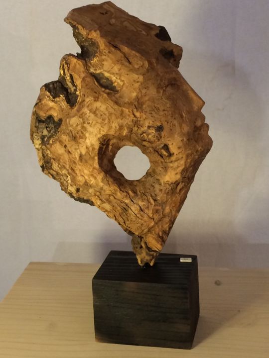 Sculpture titled "Regard" by Paul Crochat, Original Artwork, Wood