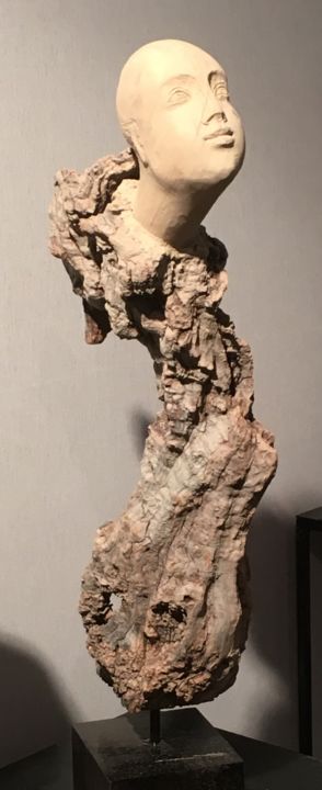 Rzeźba zatytułowany „Vers la lumière” autorstwa Paul Crochat, Oryginalna praca, Drewno