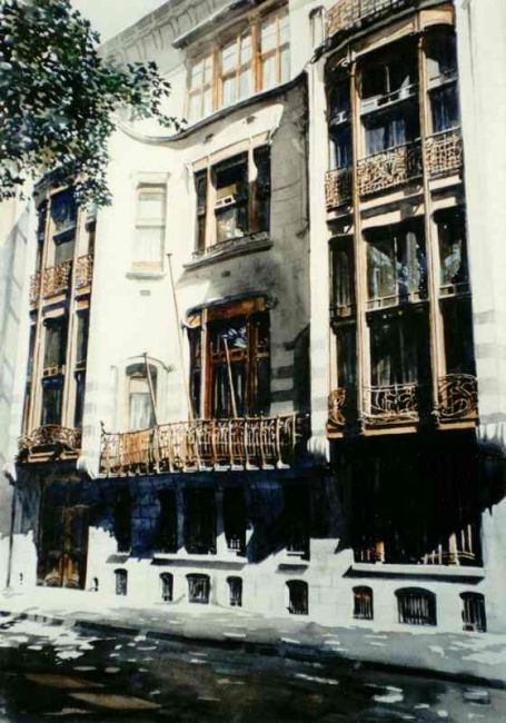 绘画 标题为“Façade, Hôtel Solva…” 由Paul Dmoch, 原创艺术品, 水彩