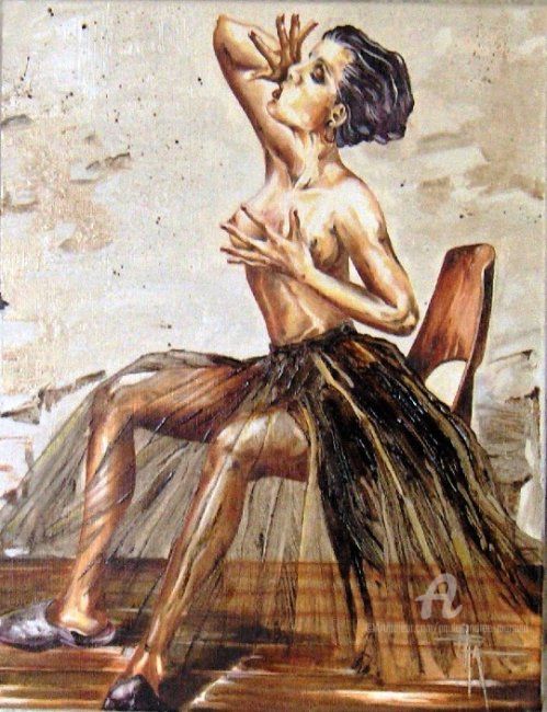 Peinture intitulée "entracte" par Paule-Andree Maraval, Œuvre d'art originale, Huile
