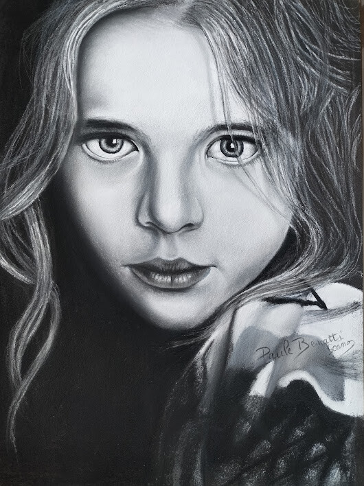 Pintura titulada "ADOLESCENCE (Noir e…" por Paule Benatti, Obra de arte original, Pastel Montado en Cartulina