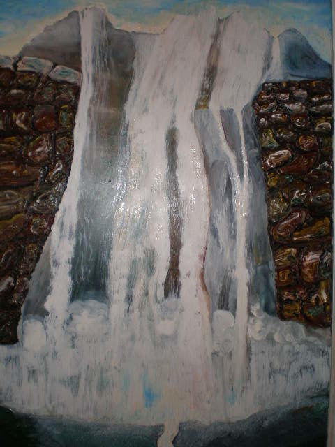 Картина под названием "Las Cataratas del S…" - Paulette, Подлинное произведение искусства, Масло