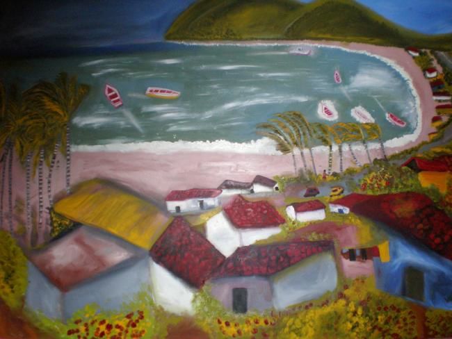 Pintura titulada "Juan Griego, Isla M…" por Paulette, Obra de arte original, Oleo