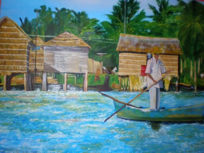 Pintura titulada "Pequeña Venecia en…" por Paulette, Obra de arte original, Oleo