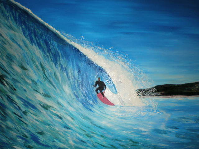 Pintura titulada "El Surfista" por Paulette, Obra de arte original, Otro
