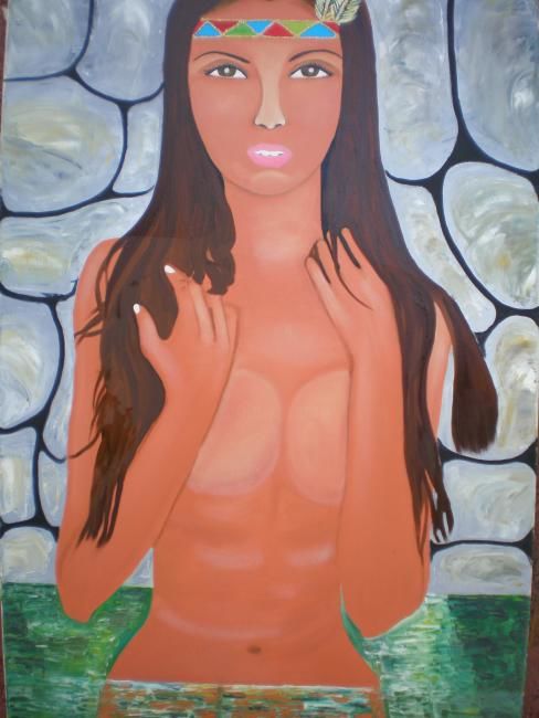 Peinture intitulée "NATIVA VENEZOLANA" par Paulette, Œuvre d'art originale, Huile